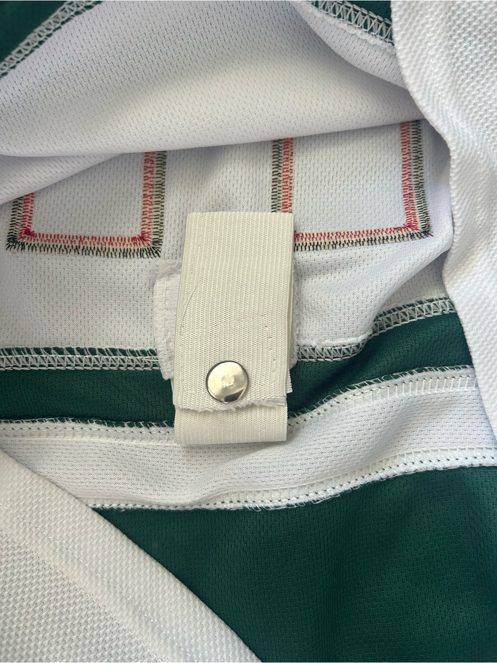 CCM RBK Authentic Center Ice MN WildHockey Jersey Detail Green, White, Red - Picture 5 of 7